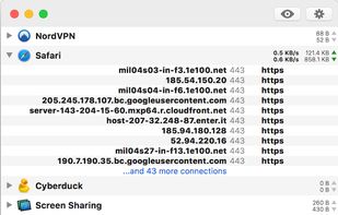 Monitor apps connections and bandwidth usage in real time using Vallum Apps Monitor. Apps list is constantly updated and displays currently active connections for each app. Traffic counters and bandwidth usage meters allows you to find out which app is eating your bandwidth. Then, using Vallum, you can set bandwidth limits for each process, independently.