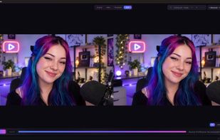 Split view: the original frame and the processed frame side by side, so you can compare the result before exporting.