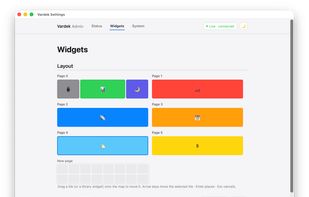 Admin Panel - Widget management and placement