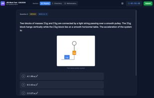 AI-generated mock test question with a real diagram