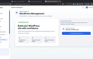 VavaHost WordPress Management dashboard with one-click WordPress installation, security and update tools, LiteSpeed caching, backups, domain connection, and terminal access.