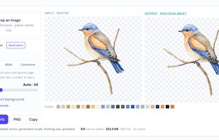 A watercolor illustration traced to 24 colors