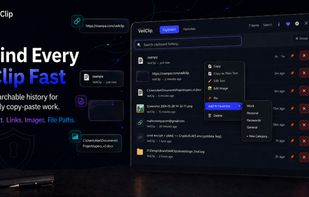 VeilClip searchable clipboard manager for quickly finding copied text, links, images, and daily work clips.
