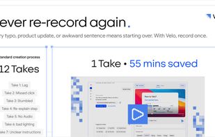 Turn company knowledge into polished videos in minutes. Record once, upload existing content, or simply start with a prompt. Velo’s AI turns your knowledge into polished videos for demos, onboarding, training, support, and sales. 