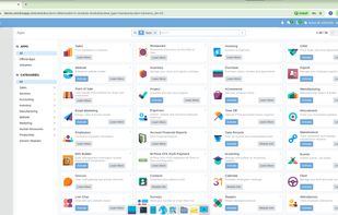 Full app suite — Sales, POS, Accounting, Inventory, Purchase, Payroll, and CRM activated from one dashboard.