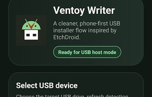 Ventoid USB preparation interface on Android