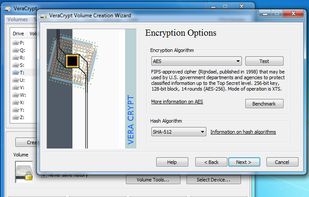 Encrypted volume wizard. Step 1.