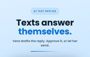 The AI receptionist handles customer text messages on your business number.