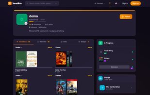 A profile with verdicts shelved by type, what's in progress and groups