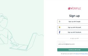 New users get started quickly by registering via Google, Microsoft, or Facebook SSO, or with a standard email address. Flexible authentication options reduce friction so teams can access background screening workflows without delay.