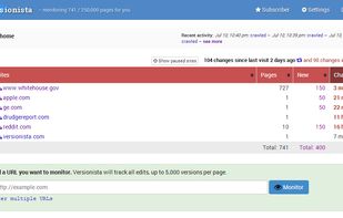 Versionista screenshot 1