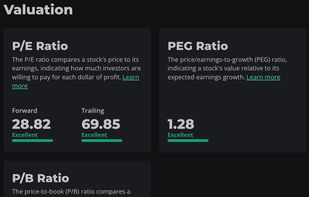 Valuation metrics within fundamentals