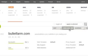 Vesta Control Panel screenshot 1