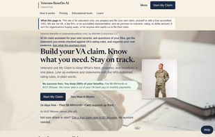 Homepage: build your own VA claim, see what evidence you need, and track deadlines, all in plain words.