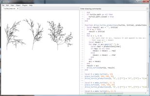 Complex example of the Lua program-mode for drawing organic shapes.