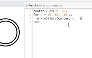 Using the Lua-based interactive program mode for drawing.