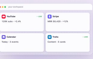 Your tools, files, revenue next to each other.