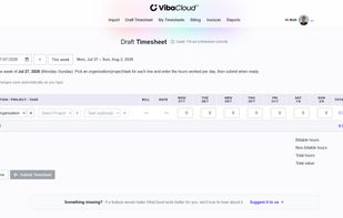 Draft timesheet