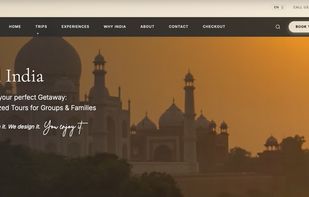 Example of a beautiful landing page for an Indian tour business created with Vibe Otter.