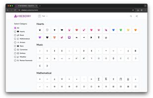 Browse a curated list of aesthetic symbols across all categories. Copy-ready, clean interface with instant search.