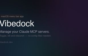 Vibedock landing page and macOS app preview