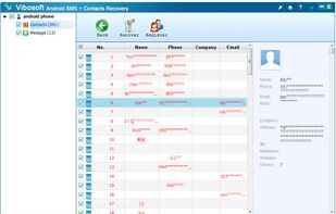 Vibosoft Android SMS+Contacts Recovery screenshot 1