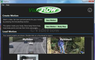 Create new motion or open a saved one