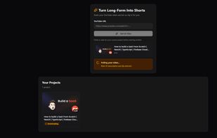 Paste YouTube link and click "get ai clips"