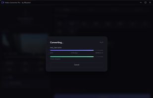 Real-time conversion progress with speed and time remaining