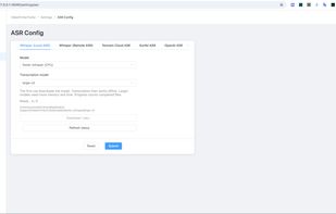 configurate the asr service