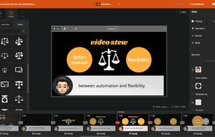 This screenshot demonstrates how Videostew's user-friendly interface simplifies the creation of explainer videos. Starting with an AI-generated draft, users can effortlessly refine and customize the content to match their vision.
