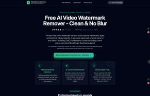 Main Interface & User Experience: Clean, dark-mode interface designed for speed. Simply drag and drop your video to start processing. No account registration or login required—just upload and remove watermarks instantly for free.