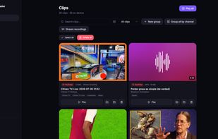 VidLoader's Clips Section. For watching and playing downloaded clips.