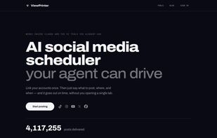 Say what to post, where and when. It goes out on time to TikTok, Instagram, YouTube, X and Facebook.