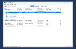 Scan results with expanded services of a device