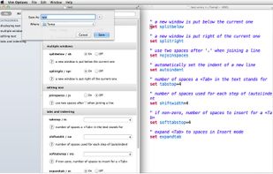 Vim Options screenshot 1
