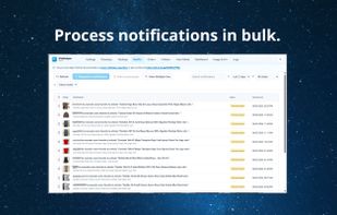Process notifications in bulk, sending offers and/or messages