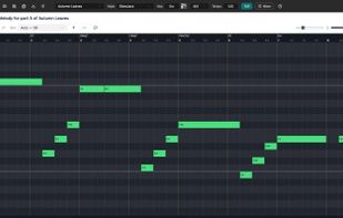 The piano roll for writing a melody over the chords.