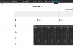 The mixer: level, pan, reverb, chorus and tone per channel, and instruments swapped while the music plays.