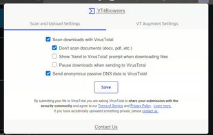 the VT4Browsers Firefox extension