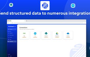 Send structured data to numerous integrations like sage, sharepoint, xero, google