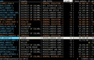 VisiData screenshot 1
