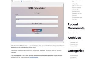 examples on how it will look like when the calculator is embedded in another article