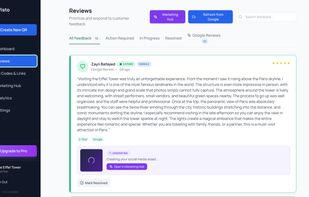 Connect your business, create custom QR codes, filter reviews and create social media assets from 5-star reviews with Visto.pro