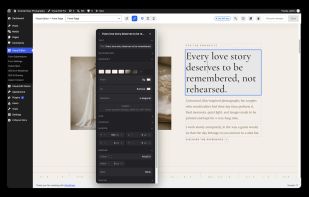 Edit mode: click any element on the live page to edit it