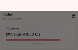 Quick add menu: log by AI photo, search, favourites or manual entry.