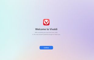 Vivaldi on desktop Welcome screen