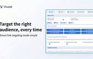 Reach the right audience with smart link targeting using Vivoldi’s advanced URL shortener and link management platform.