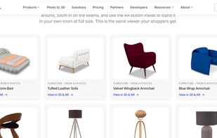 3D models generated by Vizbl from ordinary product photos, viewable in 3D and AR