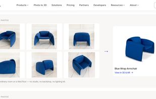 Six product photos in, a textured 3D model out